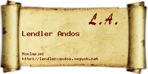 Lendler Andos névjegykártya